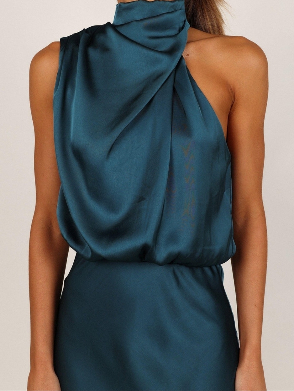 Petal and Pup Anabelle Halter Neck Teal Dress - Picture 2 of 4
